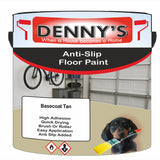 Denny's Floor Paint For Grip Coating Colour- Basecoat Tan - Anti-Slip Hardwearing Safe