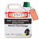 Denny's Stain Paint For Fences Colour- Beacon Flare Orange - Weatherproof Uv-Safe Protect