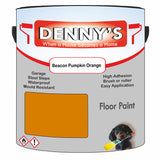 Denny's Floor Paint For Garages Colour- Beacon Pumpkin Orange - Oilproof Tyre-Tough Hardwearing