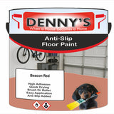 Denny's Floor Paint For Grip Coating Colour- Beacon Red - Anti-Slip Hardwearing Safe