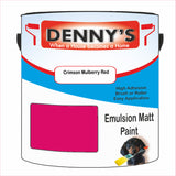Denny's Emulsion Paint For Walls Colour- Crimson Mulberry Red - Matte Wipe-Clean Durable Coverage