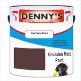 Denny's Emulsion Paint For Ceilings Colour- Oak Tawny Brown - Matte Low-Splatter Stain-Hide Bright