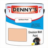Denny's Emulsion Paint For Walls Colour- Soft Bloom Peach - Matte Wipe-Clean Durable Coverage