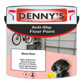 Denny's Floor Paint For Grip Coating Colour- Bloom Rose - Anti-Slip Hardwearing Safe