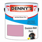 Denny's Emulsion Paint For Ceilings Colour- Soft Shell Whisper Rose - Matte Low-Splatter Stain-Hide Bright