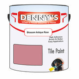 Denny's Tile Paint For Commercial Areas Colour- Blossom Antique Rose - High-Traffic Durable Easy-Clean