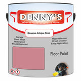 Denny's Floor Paint For Garages Colour- Blossom Antique Rose - Oilproof Tyre-Tough Hardwearing