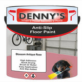Denny's Floor Paint For Grip Coating Colour- Blossom Antique Rose - Anti-Slip Hardwearing Safe
