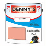 Denny's Emulsion Paint For Walls Colour- Rose Soft Pink - Matte Wipe-Clean Durable Coverage