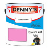 Denny's Emulsion Paint For Walls Colour- Soft Blossom Pink - Matte Wipe-Clean Durable Coverage