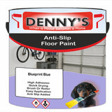 Denny's Floor Paint For Grip Coating Colour- Blueprint Blue - Anti-Slip Hardwearing Safe