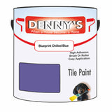 Denny's Tile Paint For Commercial Areas Colour- Blueprint Chilled Blue - High-Traffic Durable Easy-Clean
