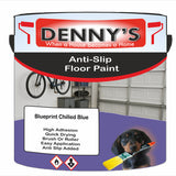 Denny's Floor Paint For Grip Coating Colour- Blueprint Chilled Blue - Anti-Slip Hardwearing Safe