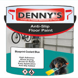 Denny's Floor Paint For Grip Coating Colour- Blueprint Coolant Blue - Anti-Slip Hardwearing Safe