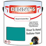 Denny's High Temp Paint For Grilles Colour- Blueprint Coolant Blue - Heatproof Rustguard Durable
