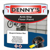Denny's Floor Paint For Grip Coating Colour- Blueprint Harbour Blue - Anti-Slip Hardwearing Safe