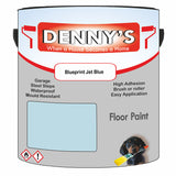 Denny's Floor Paint For Garages Colour- Blueprint Jet Blue - Oilproof Tyre-Tough Hardwearing