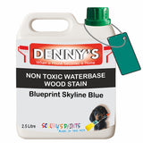 Denny's Stain Paint For Sheds Colour- Blueprint Skyline Blue - Weatherproof Uv-Safe Nourish