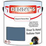 Denny's High Temp Paint For Boilers Colour- Blueprint Titanium Blue - Heatproof Anti-Rust Longlife