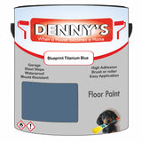 Denny's Floor Paint For Sheds Colour- Blueprint Titanium Blue - Durable Anti-Slip Weatherproof