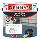 Denny's Floor Paint For Grip Coating Colour- Blueprint Titanium Blue - Anti-Slip Hardwearing Safe