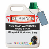 Denny's Stain Paint For Fences Colour- Blueprint Workshop Blue - Weatherproof Uv-Safe Protect
