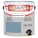 Denny's Floor Paint For Commercial Areas Colour- Blueprint Workshop Blue - High-Traffic Anti-Slip Hardwearing