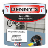 Denny's Floor Paint For Grip Coating Colour- Blueprint Workshop Blue - Anti-Slip Hardwearing Safe