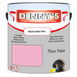 Denny's Floor Paint For Garages Colour- Blush Cotton Pink - Oilproof Tyre-Tough Hardwearing