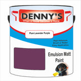 Denny's Emulsion Paint For Ceilings Colour- Plum Lavender Purple - Matte Low-Splatter Stain-Hide Bright