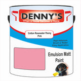 Denny's Emulsion Paint For Walls Colour- Cotton Rosewater Peony Pink - Matte Wipe-Clean Durable Coverage