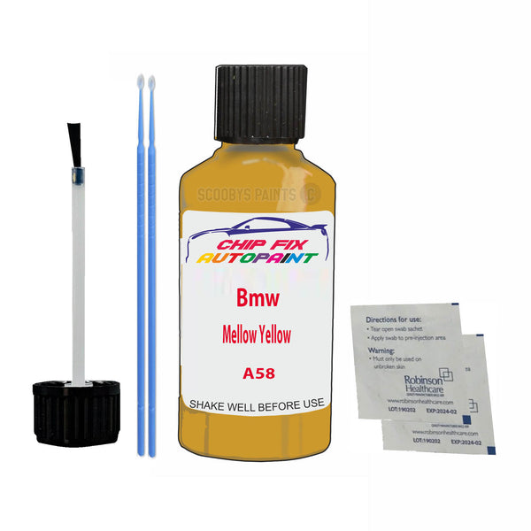 Bmw Mellow Yellow Touch Up Paint Code A58 Scratch Repair Kit