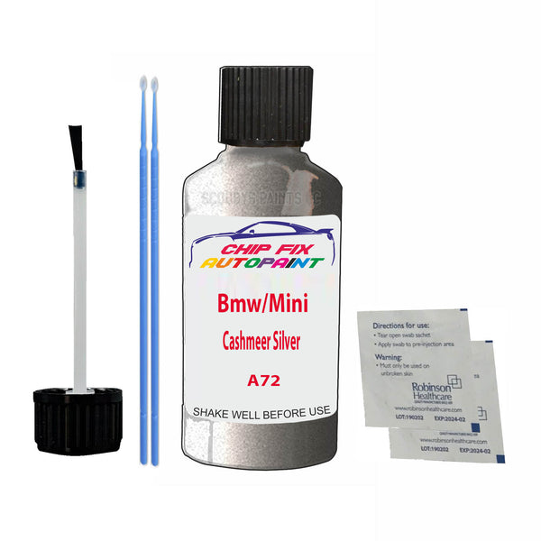 FOR Bmw/Mini Cashmeer Silver Touch Up Paint Code A72 Scratch Repair Kit