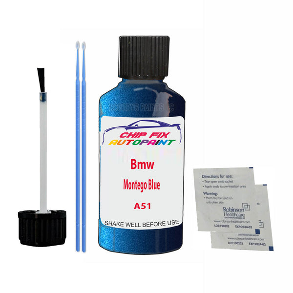 Bmw Montego Blue Touch Up Paint Code A51 Scratch Repair Kit