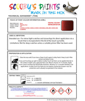 Instructions for use Bmw Nightfire Red Car Paint