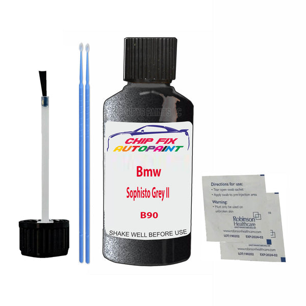 Bmw Sophisto Grey II Touch Up Paint Code B90 Scratch Repair Kit