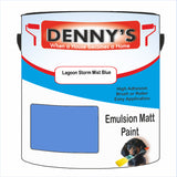 Denny's Emulsion Paint For Walls Colour- Lagoon Storm Mist Blue - Matte Wipe-Clean Durable Coverage