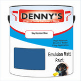 Denny's Emulsion Paint For Walls Colour- Sky Horizon Blue - Matte Wipe-Clean Durable Coverage