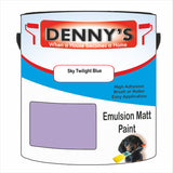 Denny's Emulsion Paint For Ceilings Colour- Sky Twilight Blue - Matte Low-Splatter Stain-Hide Bright