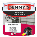Denny's Floor Paint For Grip Coating Colour- Brick Cardinal Red - Anti-Slip Hardwearing Safe