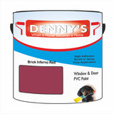 Denny's Plastic Paint For Pvc Colour- Brick Inferno Red - Adhesion Tough Colour-Hold