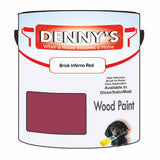 Denny's Wood Paint For Decking Colour- Brick Inferno Red - Anti-Slip Weatherproof Durable