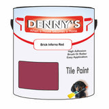Denny's Tile Paint For Commercial Areas Colour- Brick Inferno Red - High-Traffic Durable Easy-Clean