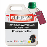 Denny's Stain Paint For Fences Colour- Brick Inferno Red - Weatherproof Uv-Safe Protect