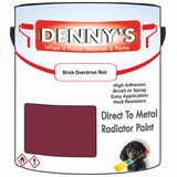Denny's High Temp Paint For Stoves Colour- Brick Overdrive Red - Heatproof Soot-Resistant Durable