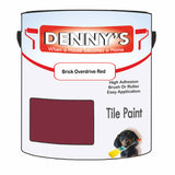Denny's Tile Paint For Commercial Areas Colour- Brick Overdrive Red - High-Traffic Durable Easy-Clean