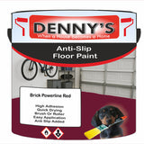 Denny's Floor Paint For Grip Coating Colour- Brick Powerline Red - Anti-Slip Hardwearing Safe