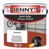 Denny's Floor Paint For Grip Coating Colour- Brick Red - Anti-Slip Hardwearing Safe