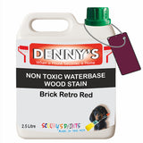 Denny's Stain Paint For Sheds Colour- Brick Retro Red - Weatherproof Uv-Safe Nourish