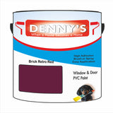 Denny's Plastic Paint For Doors Colour- Brick Retro Red - Scuffproof Wipeable Durable